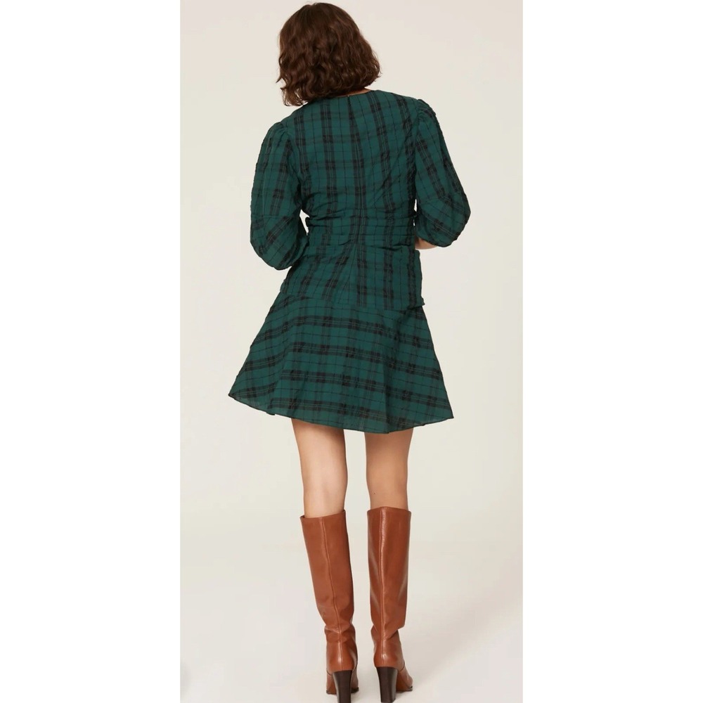 Tanya Taylor -‎ Emmaline Plaid Dress Green Size 18 - Picture 3 of 11